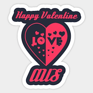 Heart in Love to Valentine Day AUS Sticker